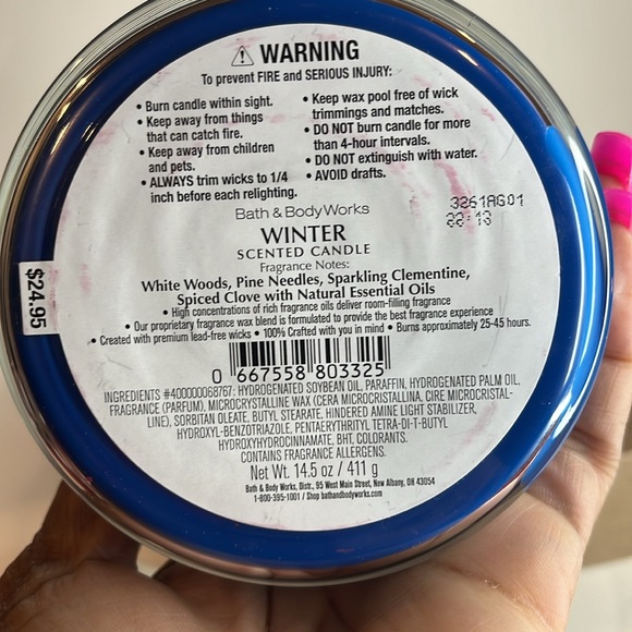 Bath & Body Works Winter 3 Wick 14.5 Oz Scented Candle - Picture 4 of 8